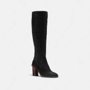 Coach Black Knee-High Heeled Boots